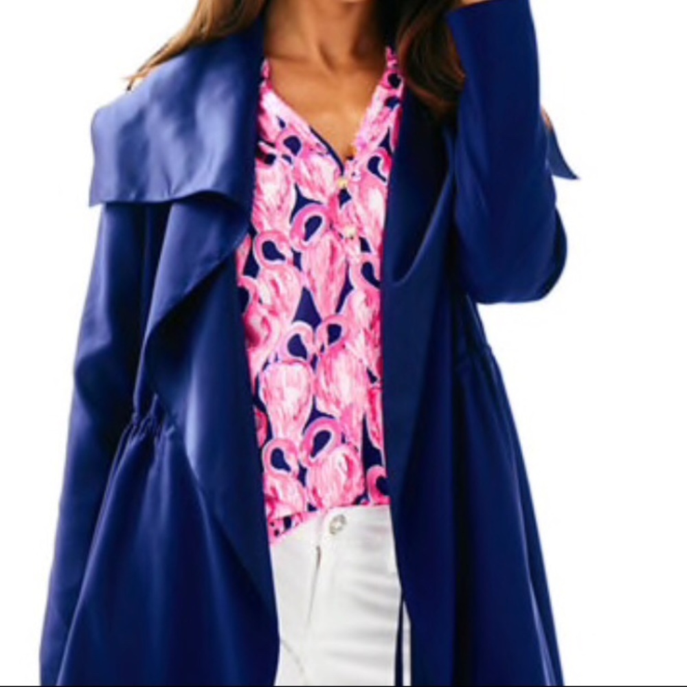 Lilly Pulitzer Valeria Dress Coat Navy Size M $298